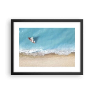 Plakat i sort ramme - På grænsen mellem blå og guld - 40x30 cm