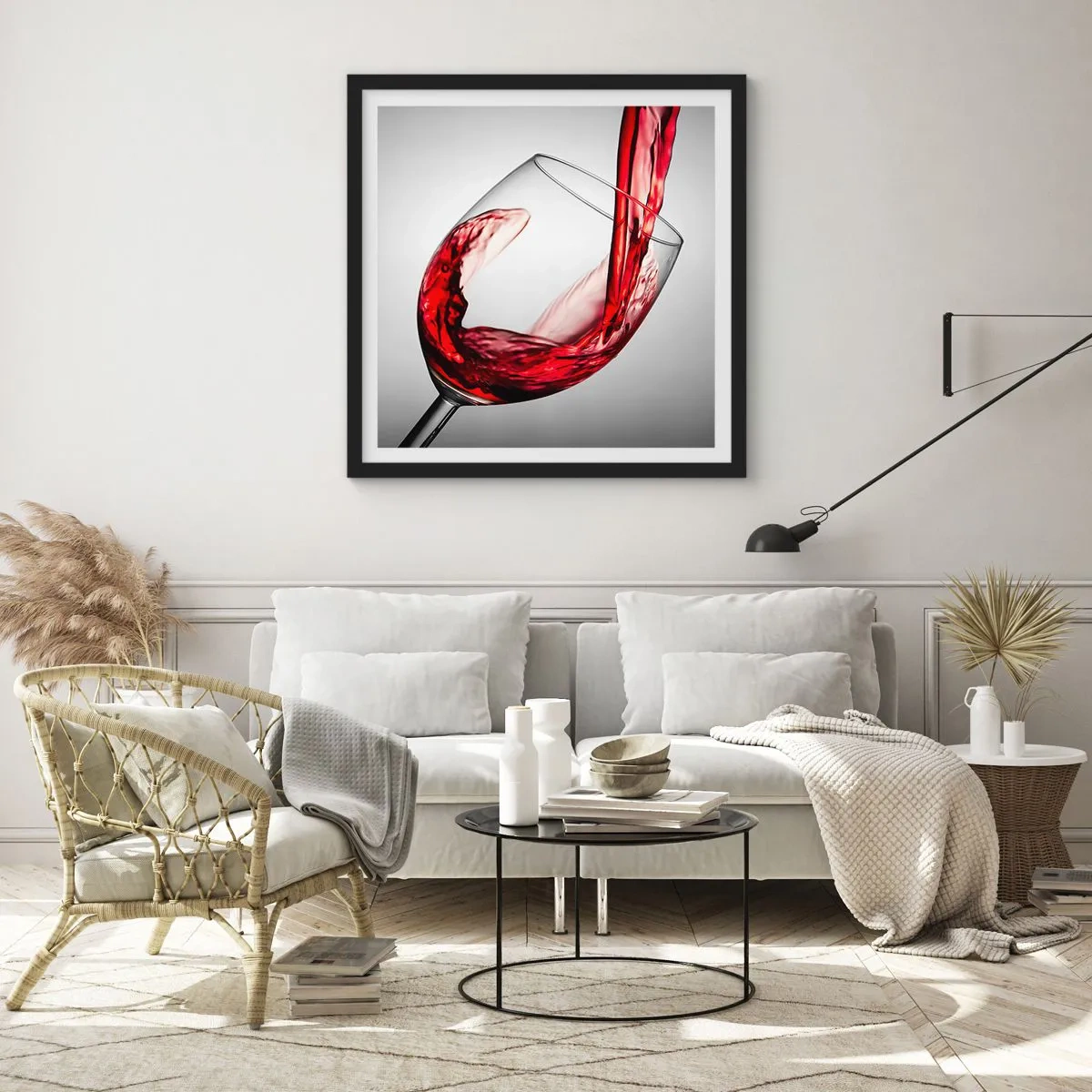 Plakat i sort ramme - Farve - bevægelse - lyd - 40x40 cm