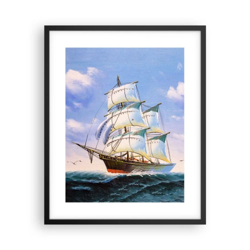 Plakat i sort ramme - Stolt med vinden - 40x50 cm