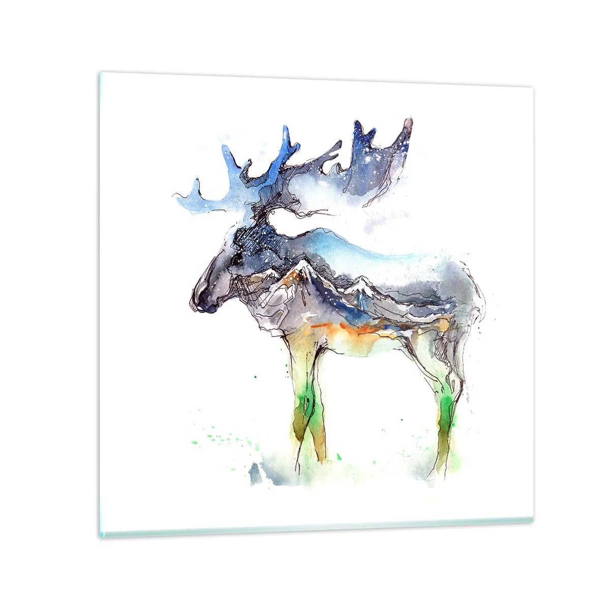 Billede på glas - Helten i en vinterfortælling - 40x40 cm
