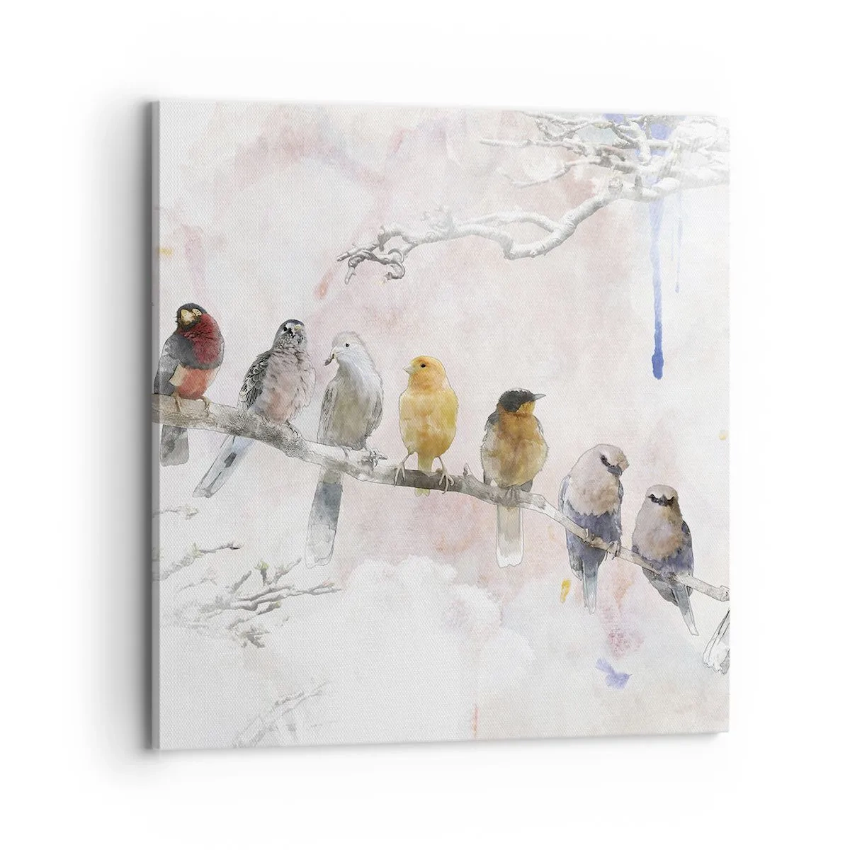 Lærredstryk - Billede på lærred - Møde med vinger - 70x70 cm