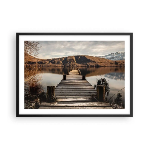 Plakat i sort ramme - Et landskab i stilhed - 70x50 cm