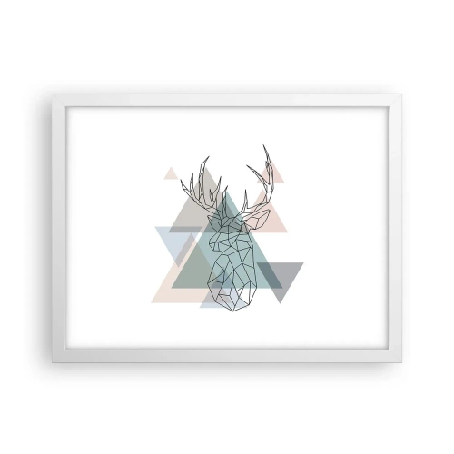 Plakat i hvid ramme - I en geometrisk skov - 40x30 cm