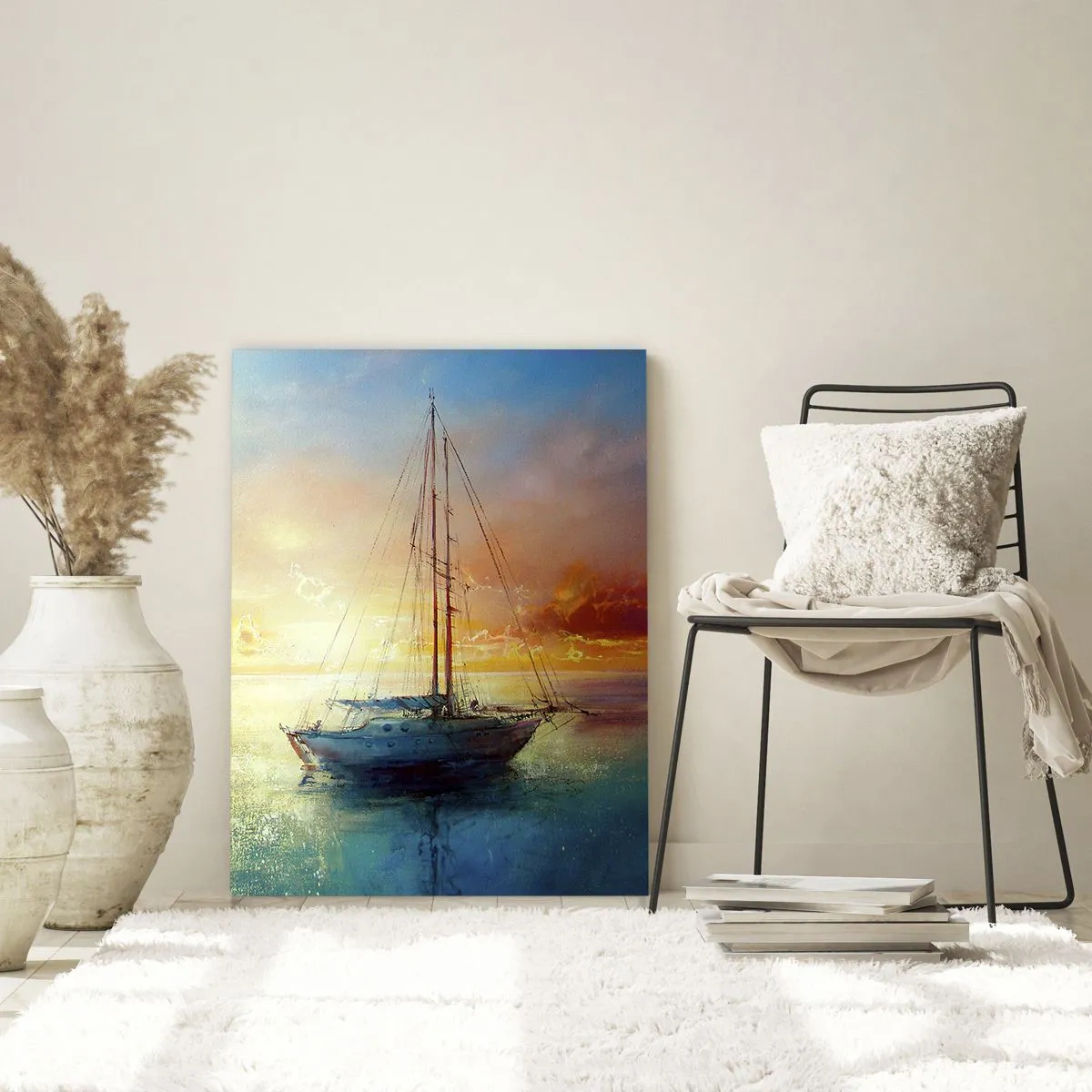 Billede på glas - I en gylden bugt - 50x70 cm