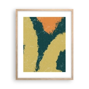 Plakat i ramme af lyst egetræ - Abstraktion - i slowmotion - 40x50 cm