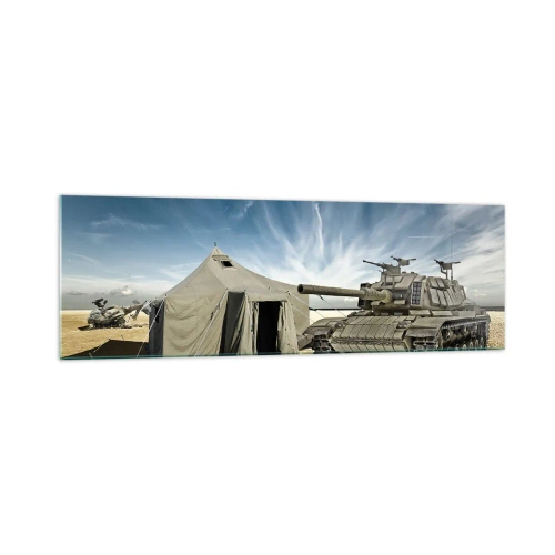 Billede på glas - En militær drøm - 160x50 cm