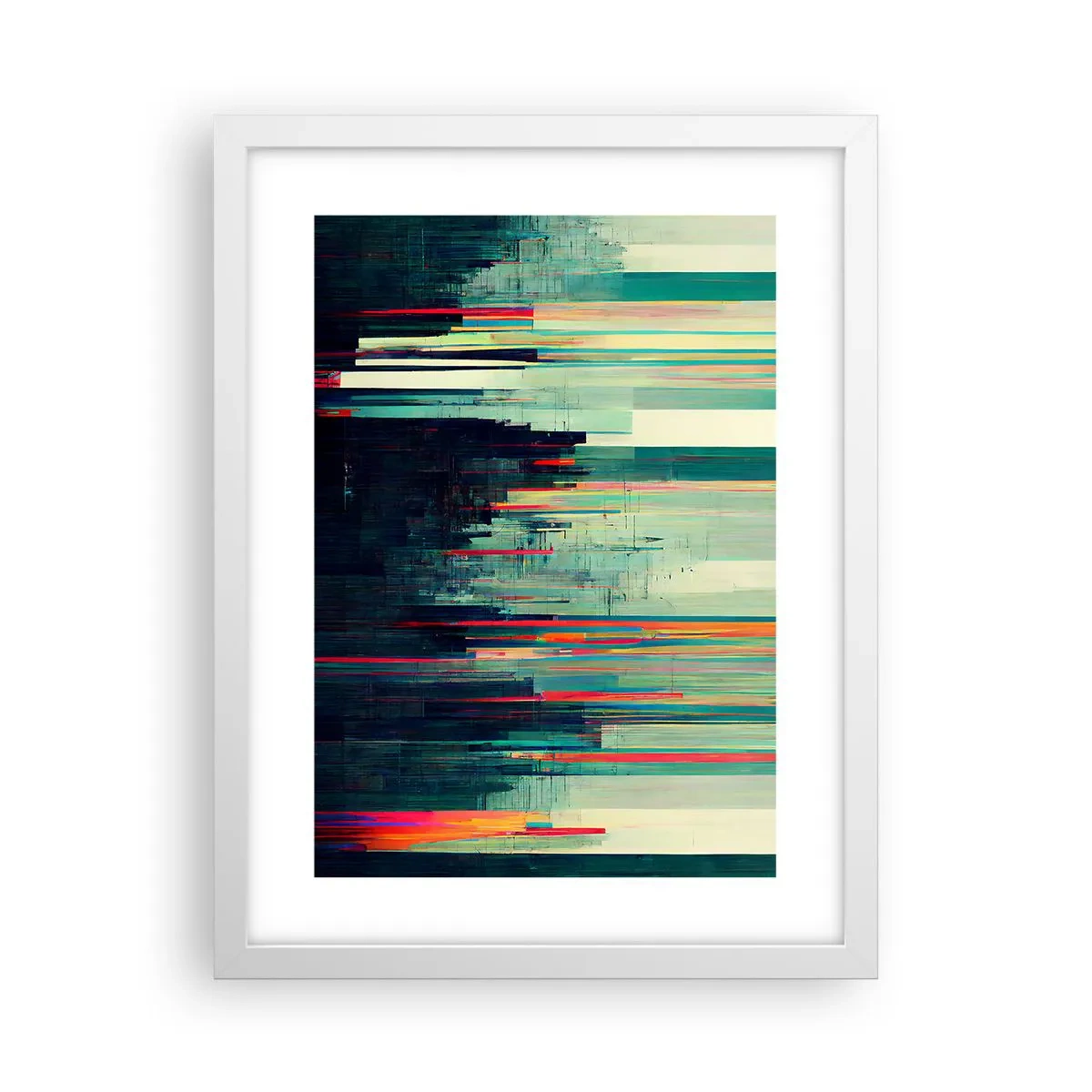 Plakat i hvid ramme - Futuristisk by - 30x40 cm