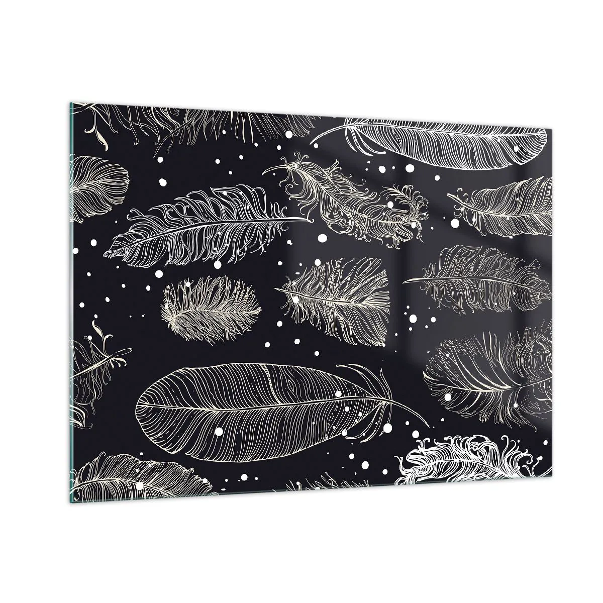 Billede på glas - Fjerede blonder - 100x70 cm
