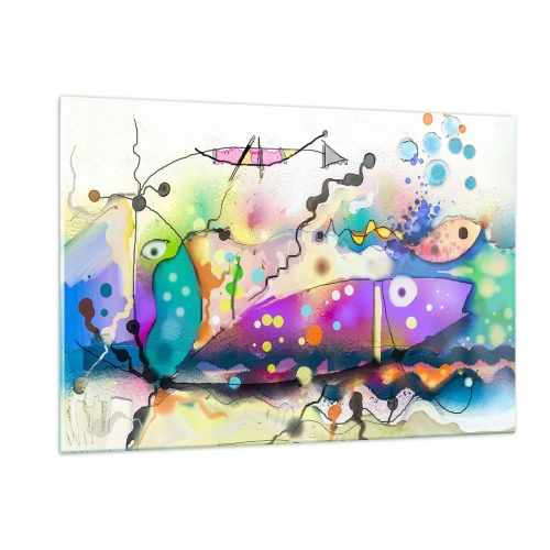 Billede på glas - Ingen ord! - 120x80 cm