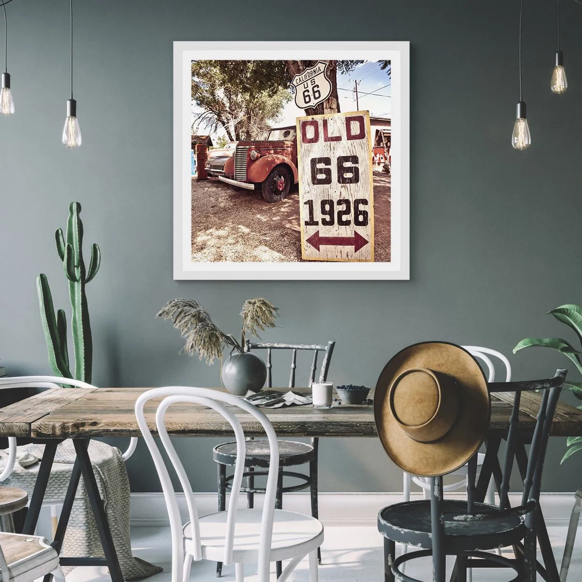 Plakat i hvid ramme - En legende om det amerikanske landskab - 30x30 cm