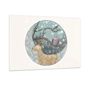 Billede på glas - En eventyrlig skovnat - 120x80 cm