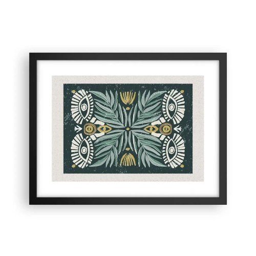 Plakat i sort ramme - Som en folkeudskæring - 40x30 cm