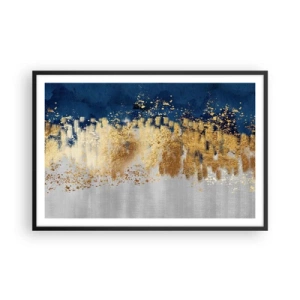 Plakat i sort ramme - Moderne komposition med gnist - 91x61 cm