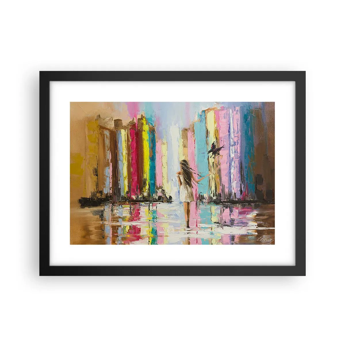 Plakat i sort ramme - Følg mig - 40x30 cm