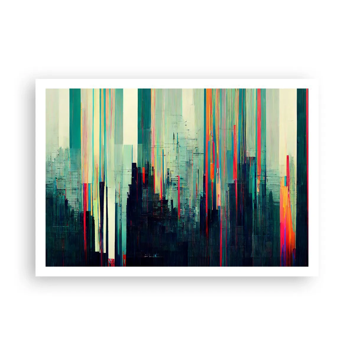 Plakat - Futuristisk by - 100x70 cm