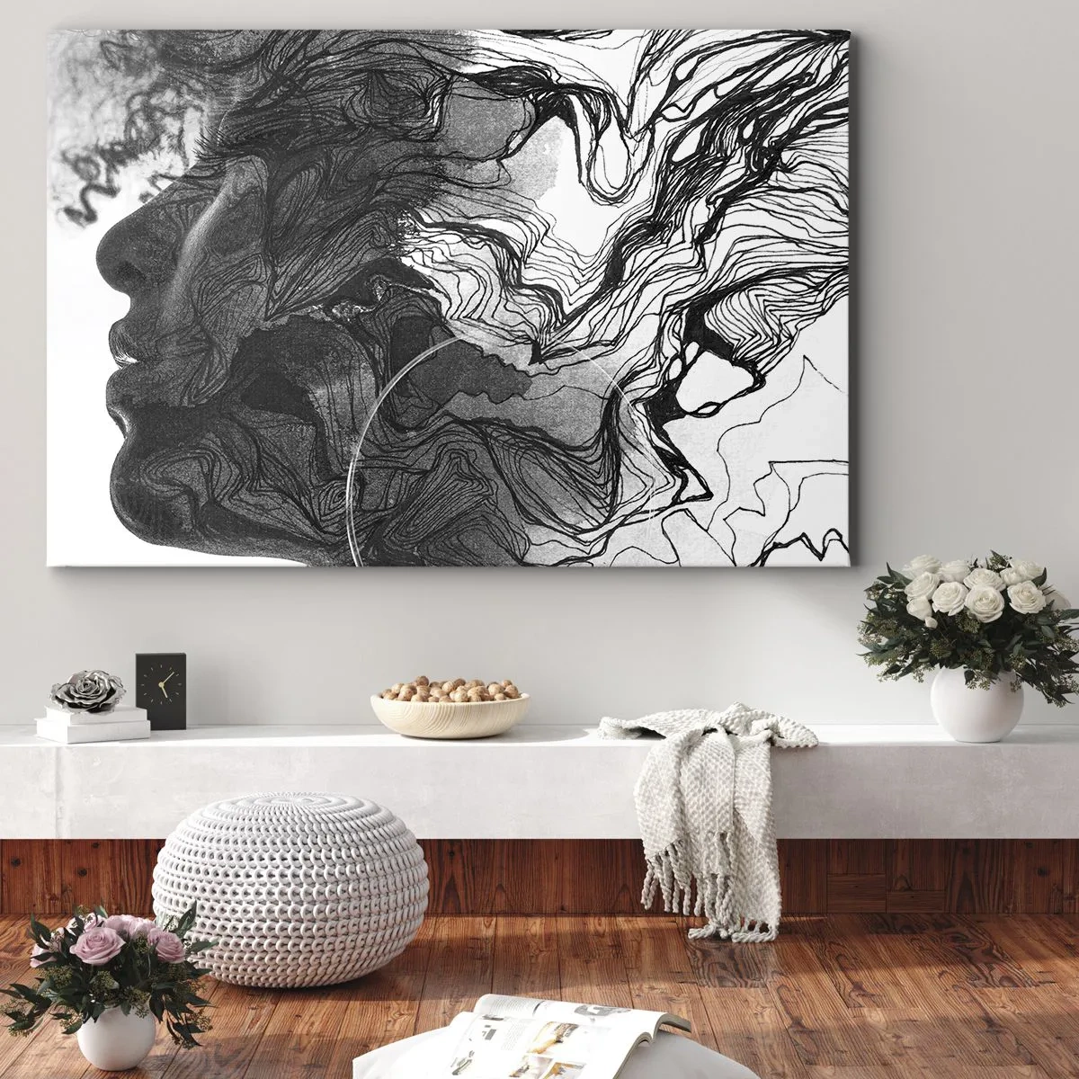 Lærredstryk - Billede på lærred - Forviklet i drømme - 100x70 cm