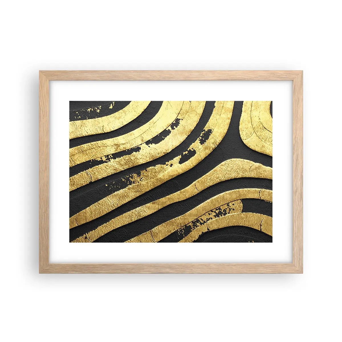 Plakat i ramme af lyst egetræ - Alt flyder - 40x30 cm