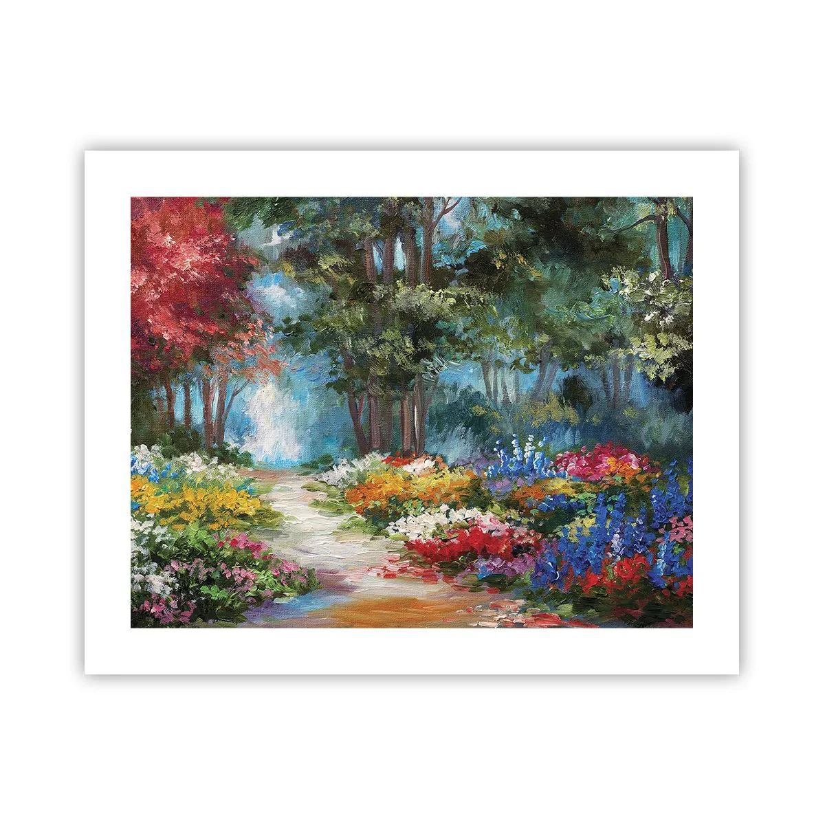 Plakat - Skovhave, blomsterskov - 50x40 cm