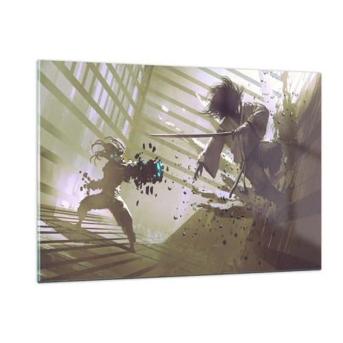 Billede på glas - Og du kan være en samurai - 120x80 cm