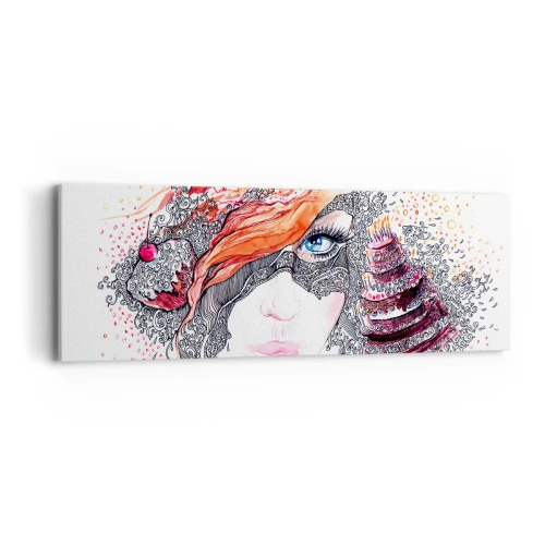 Lærredstryk - Billede på lærred - Hos hende er hver dag en ferie - 90x30 cm