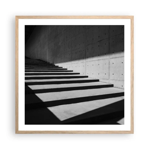Plakat i ramme af lyst egetræ - Modernismens rå skønhed - 60x60 cm