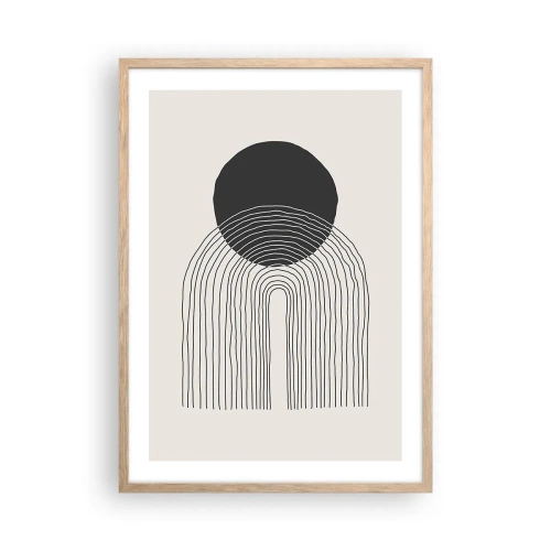 Plakat i ramme af lyst egetræ - Rystende og selvsikker - 50x70 cm