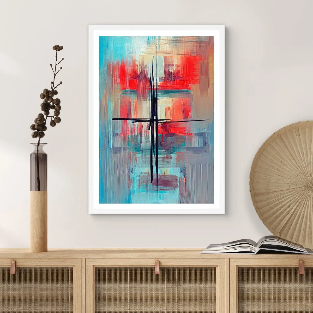 Plakat i hvid ramme - Landskab i en ukendt dimension - 70x100 cm