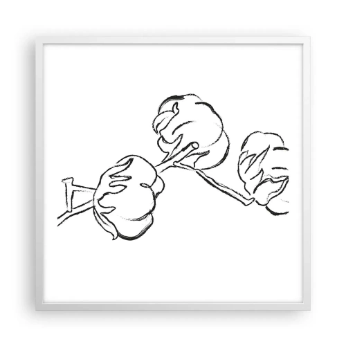 Plakat i hvid ramme - Bomuld ned - 60x60 cm