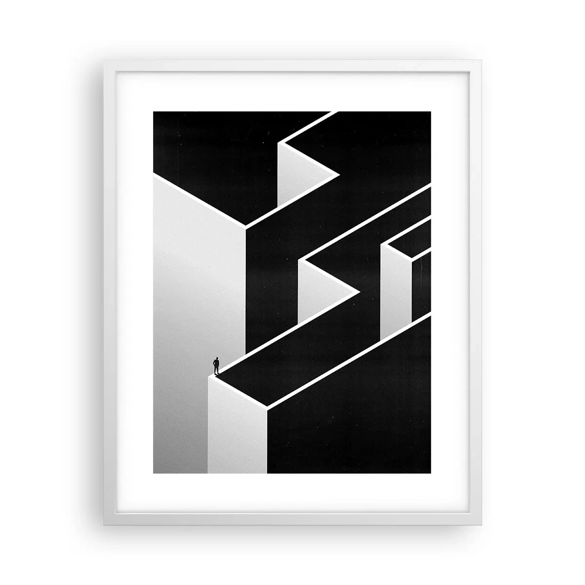 Plakat i hvid ramme - Ensomhed på toppen - 40x50 cm