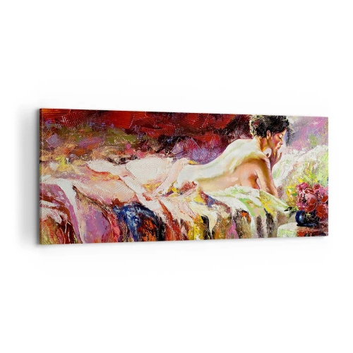 Lærredstryk - Billede på lærred - Eftertænksom Venus - 100x40 cm