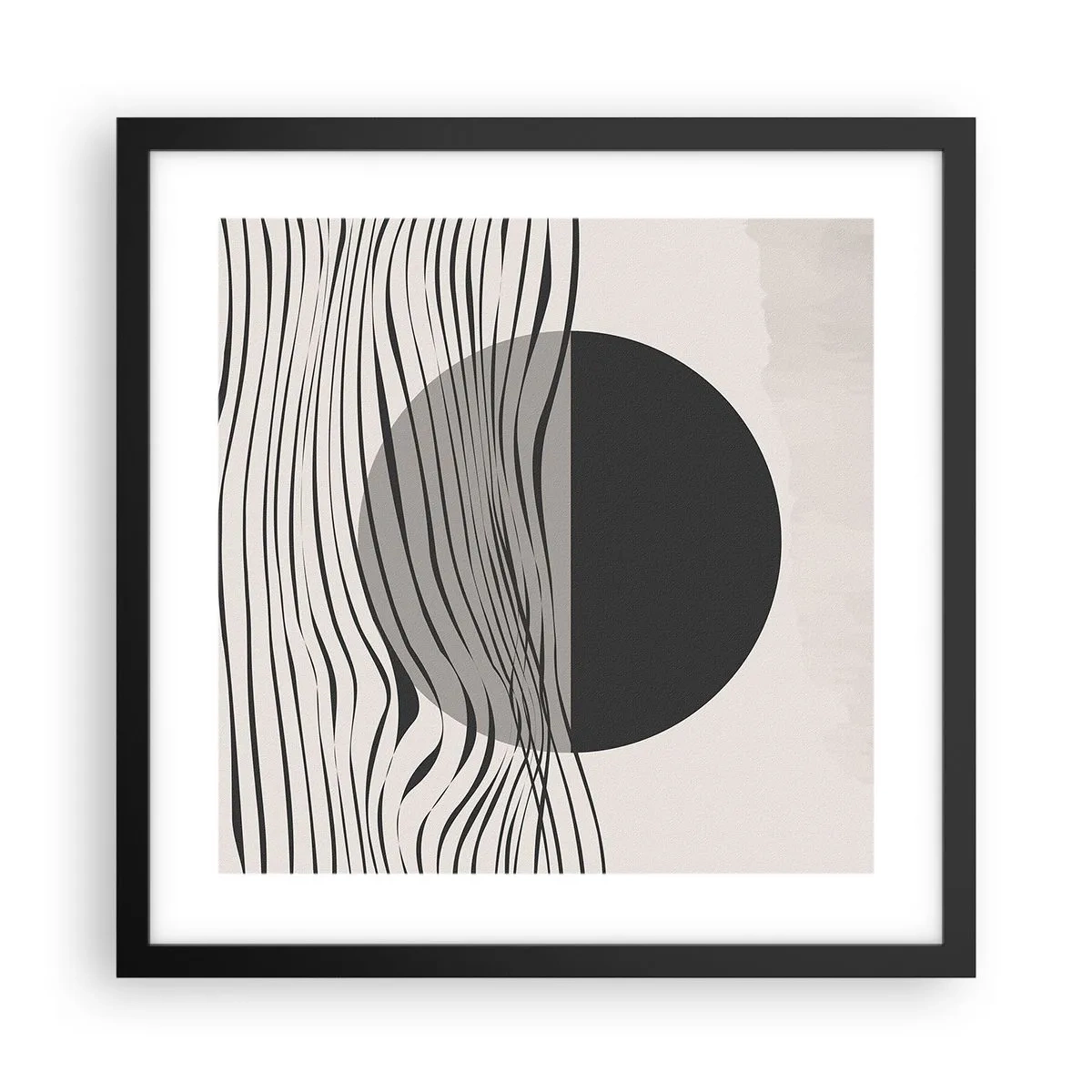 Plakat i sort ramme - Halvkomposition - 40x40 cm
