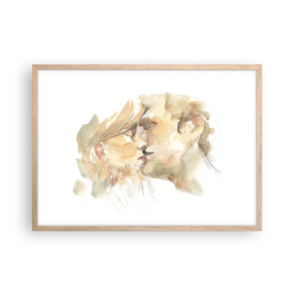 Plakat i ramme af lyst egetræ - Den fundne halvdel? - 70x50 cm