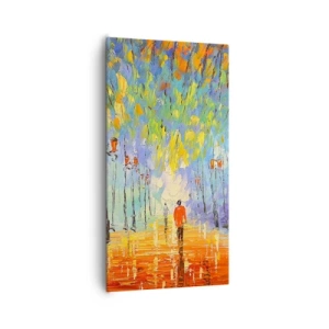 Lærredstryk - Billede på lærred - Nattens sang om regnen - 65x120 cm