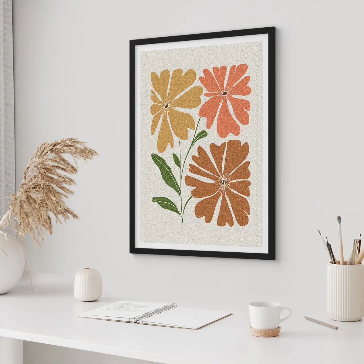 Plakat i sort ramme - Natur og geometri - 70x100 cm