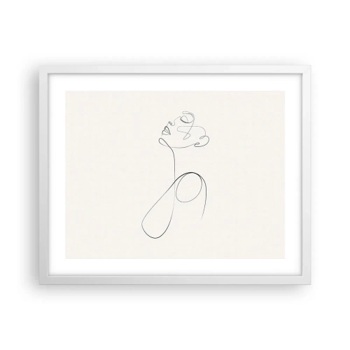 Plakat i hvid ramme - Sløjfet i drømme - 50x40 cm