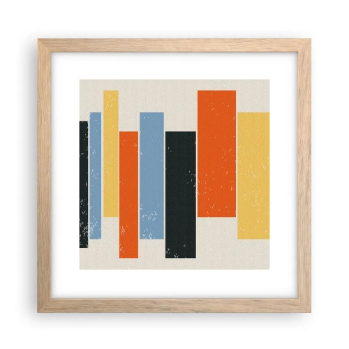 Plakat i ramme af lyst egetræ - Optagelse af musik - 30x30 cm