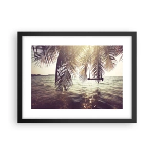 Plakat i sort ramme - Du kan svæve i skyerne efter behag - 40x30 cm