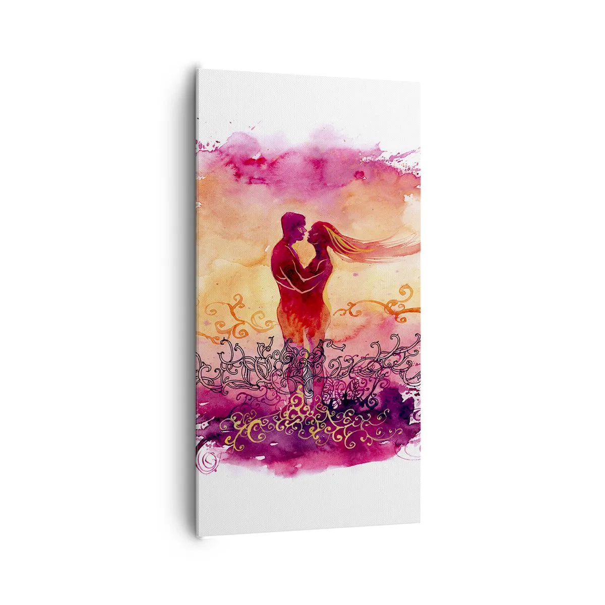 Lærredstryk - Billede på lærred - Ét hjerte! Jeg har brug for så lidt... - 65x120 cm