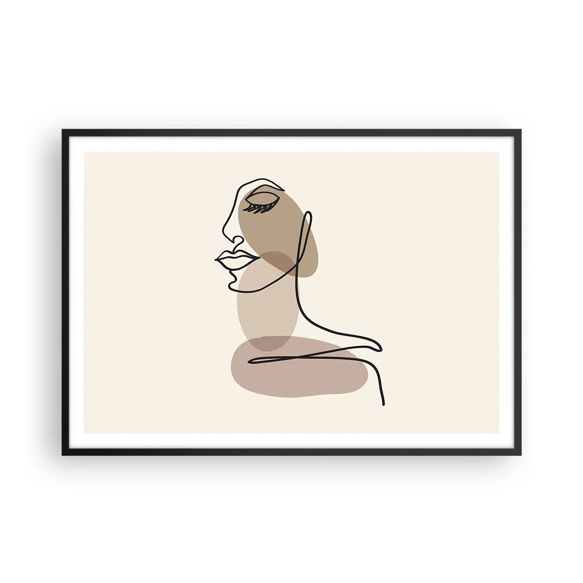 Plakat i sort ramme - Lytter til sig selv - 100x70 cm