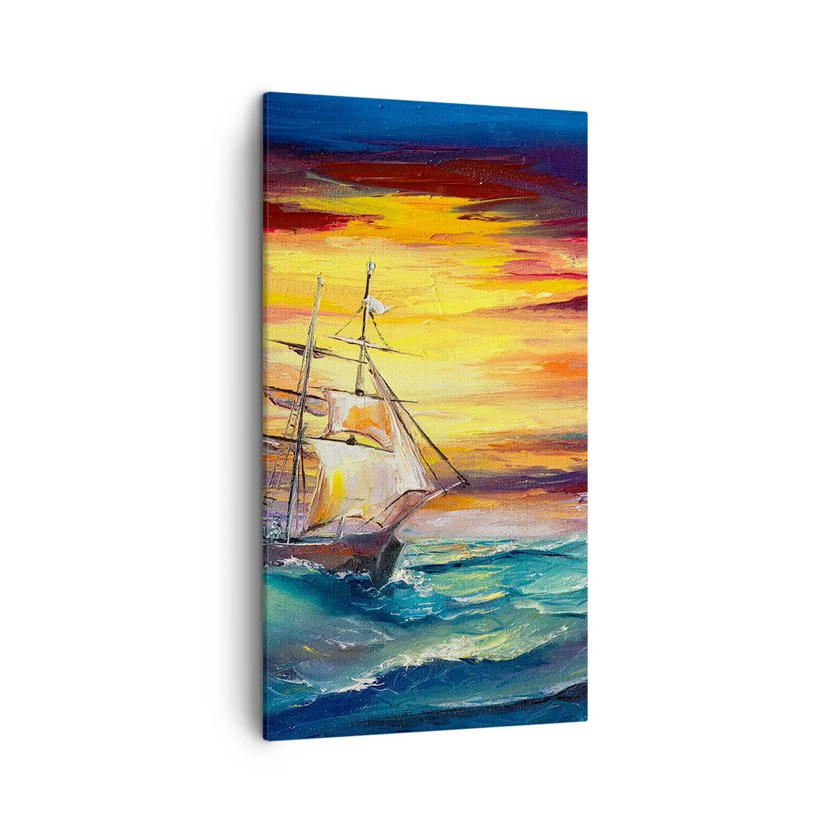 Lærredstryk - Billede på lærred - At trodse bølgerne - 45x80 cm