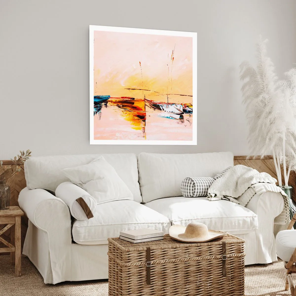 Plakat - En aften i havnen - 30x30 cm
