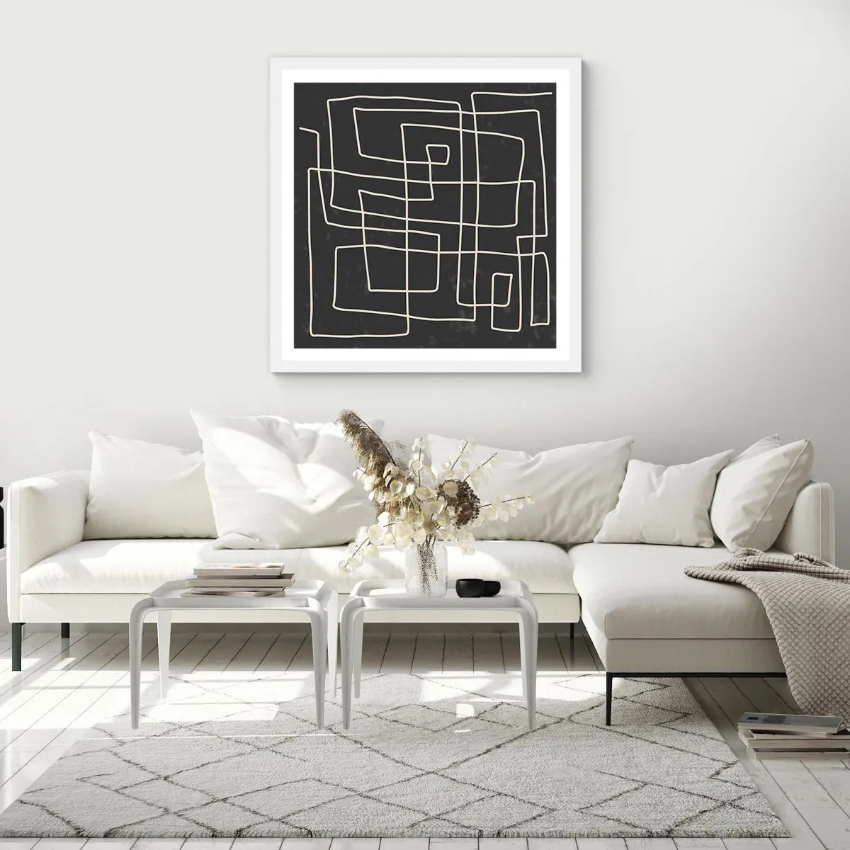 Plakat i hvid ramme - Ikke helt så enkel - 50x50 cm