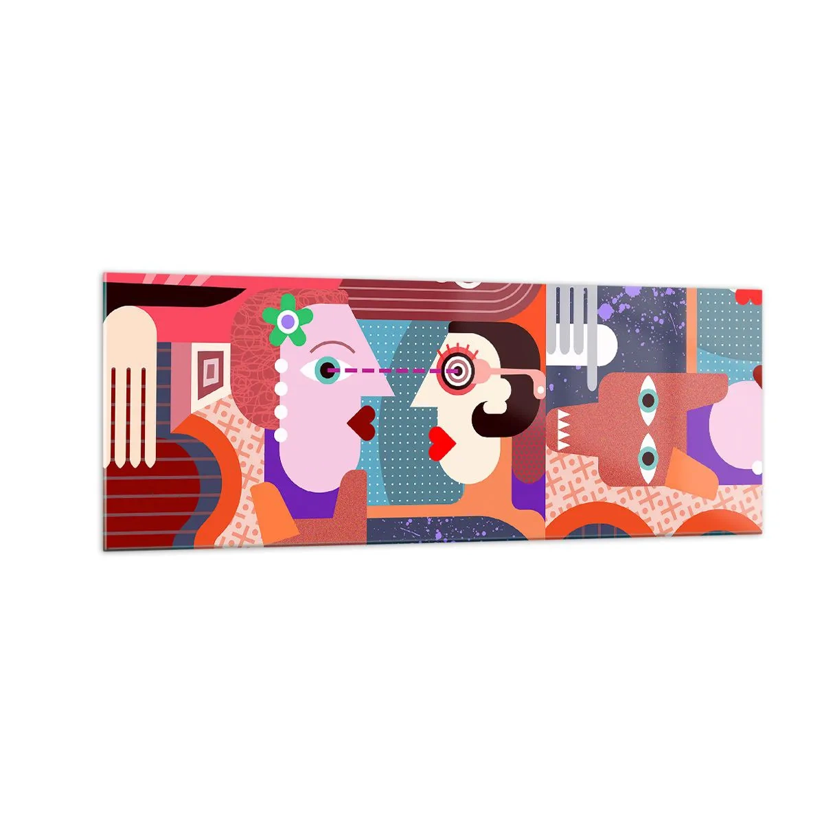 Billede på glas - Øje mod øje - 140x50 cm