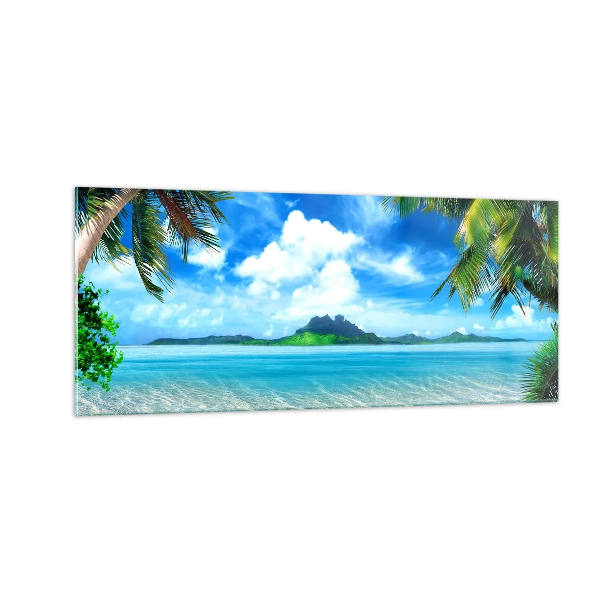 Billede på glas - Azur i troperne - 100x40 cm