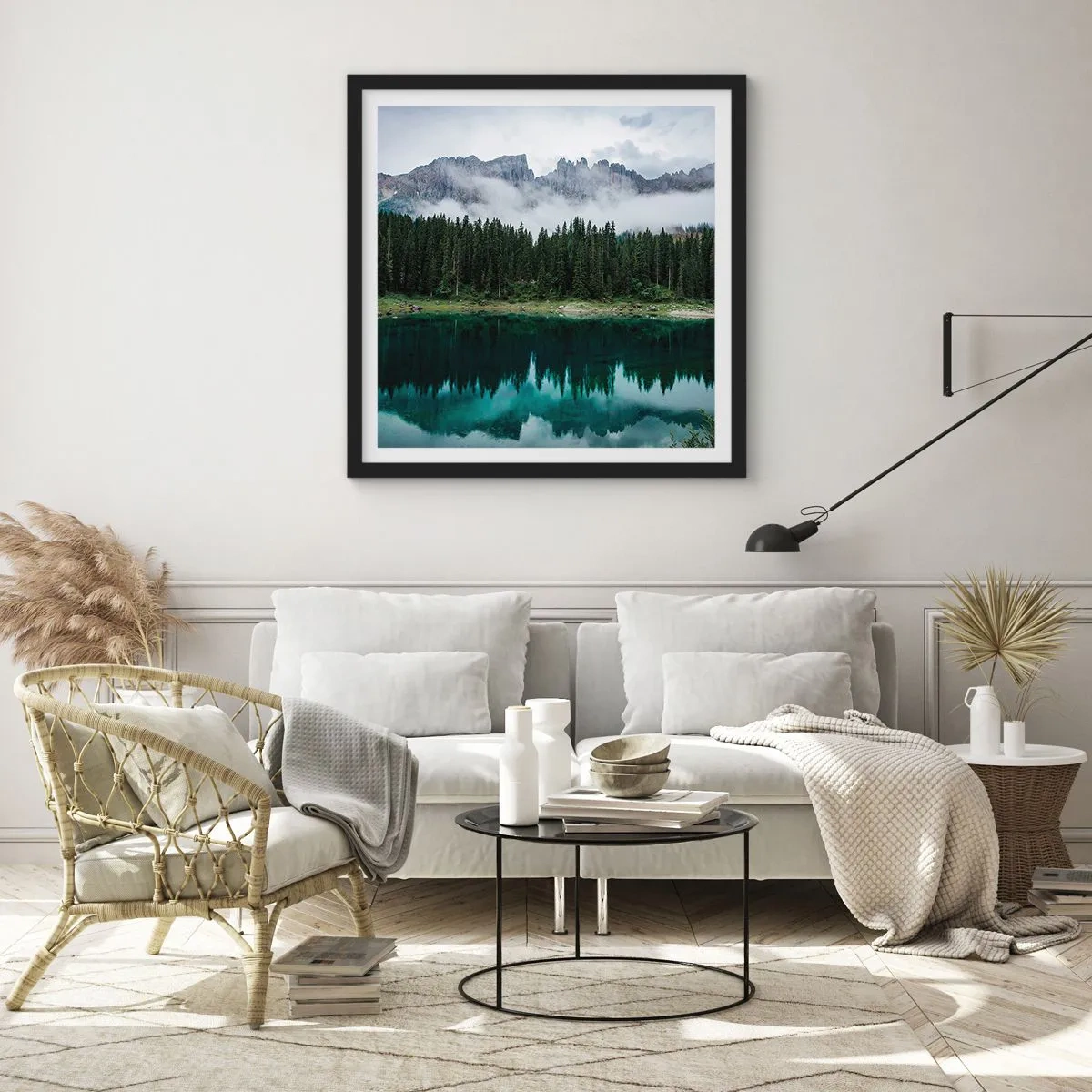 Plakat i sort ramme - Hys, tys, lad os ikke vække sovevandet... - 60x60 cm