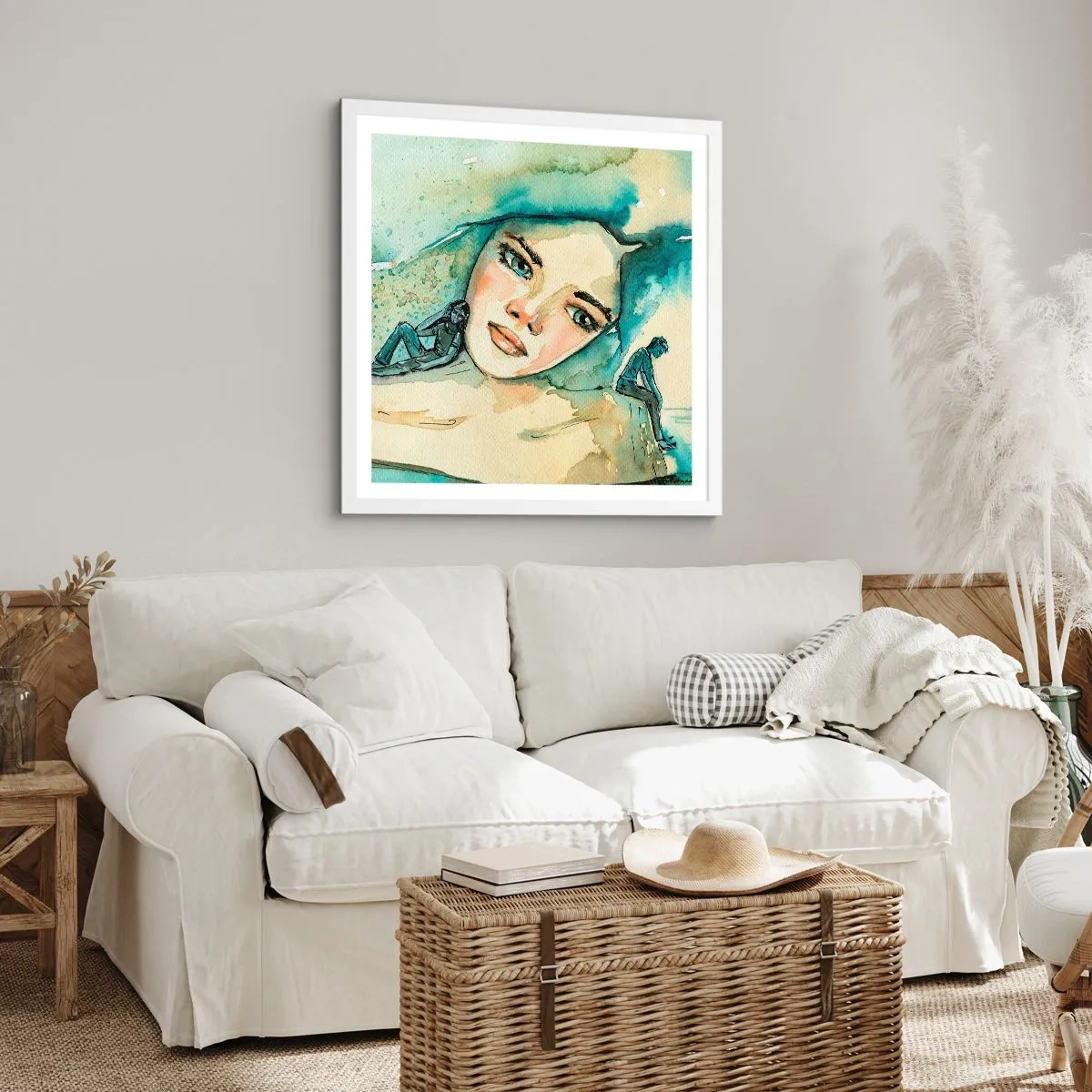 Plakat i hvid ramme - Am I blue? - 60x60 cm