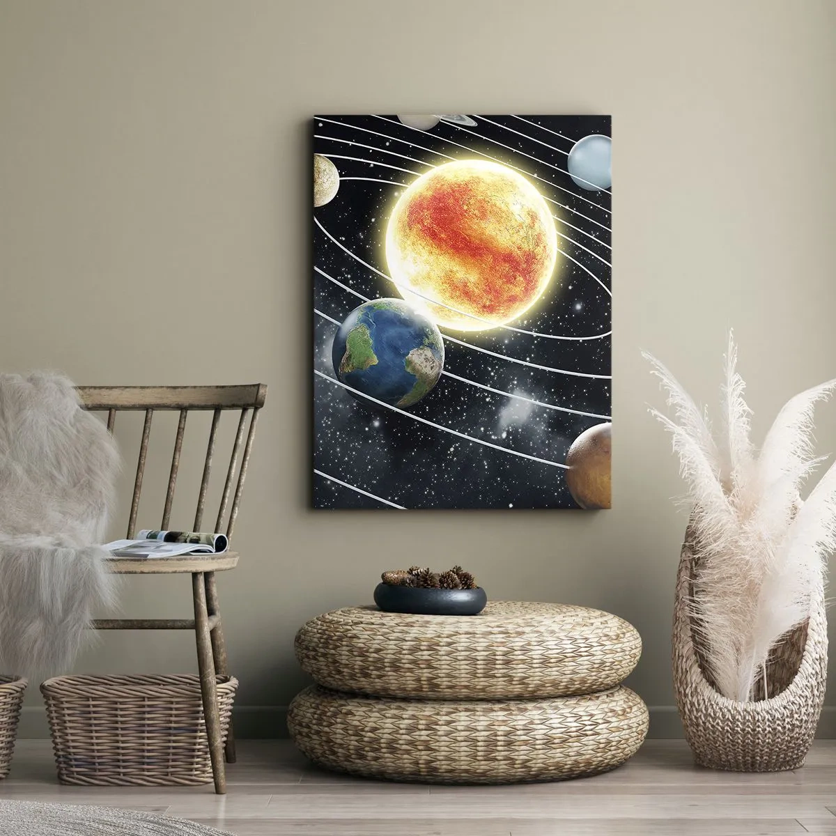 Lærredstryk - Billede på lærred - Kosmisk dans - 45x80 cm