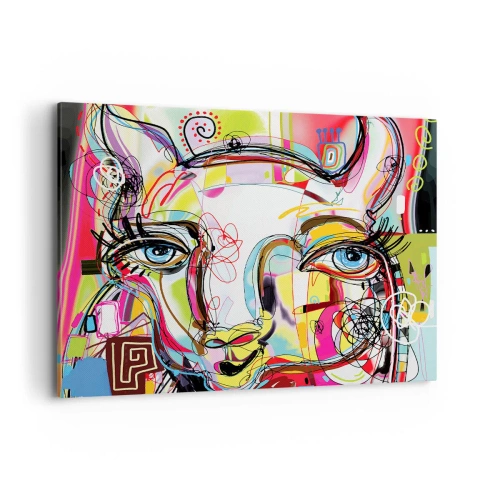 Lærredstryk - Billede på lærred - Rigdommen ved katteeksamen - 120x80 cm