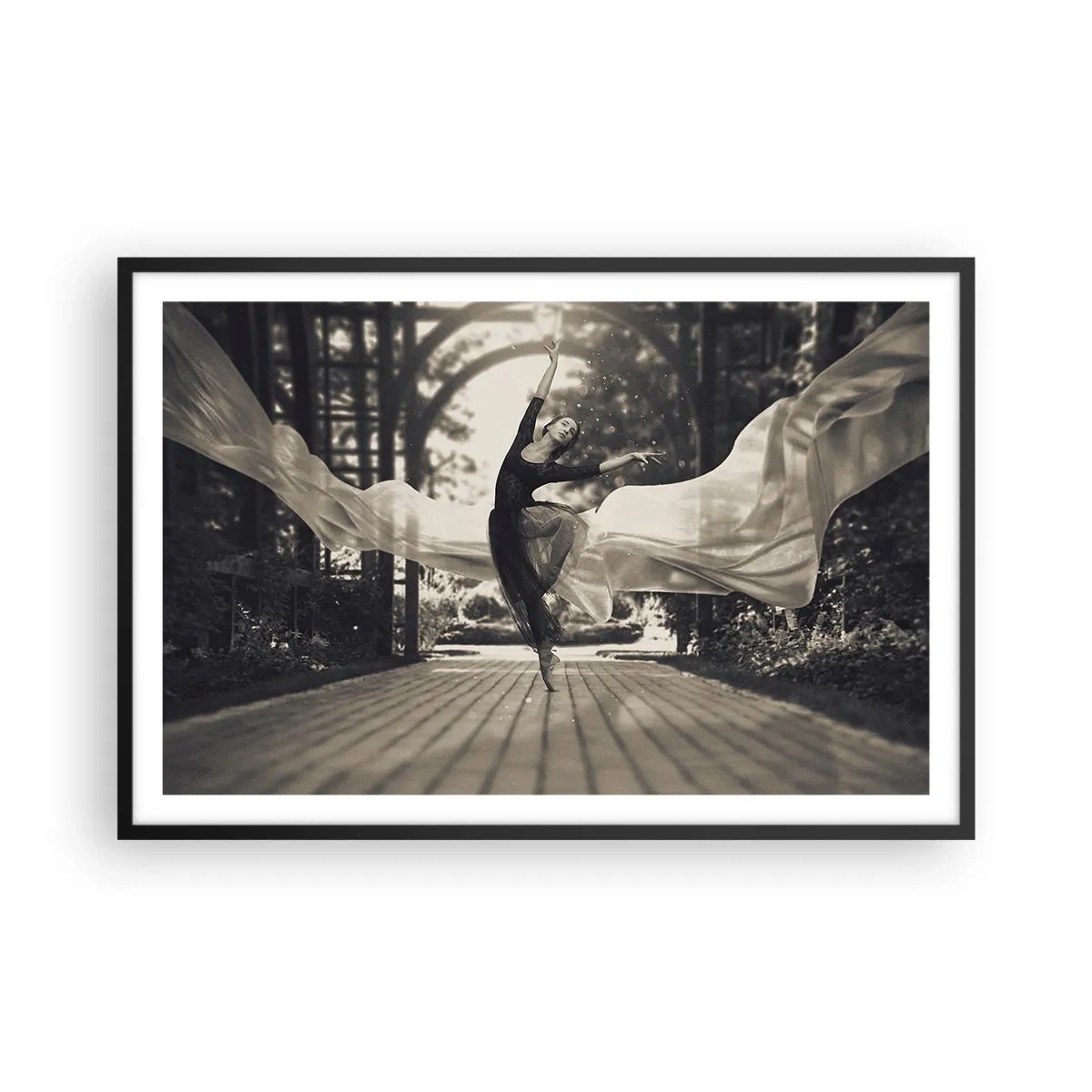 Plakat i sort ramme - Dans i haven - 91x61 cm