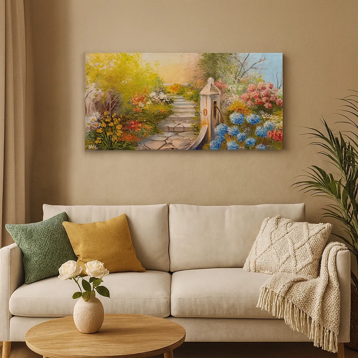 Lærredstryk - Billede på lærred - I fuld blomstring - 30x30 cm